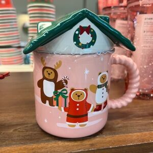 2025 Starbucks Holiday Bear Mug with Green Roof